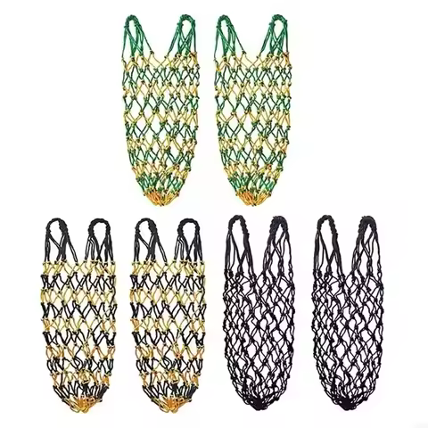 2Pcs/Set New Slow Feed Hay Net Hanging 40inch Horse Hay Bag Large Capacity Hay Feeder Bag for Horses