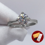 Diamcity (Free Gra Certificate) Cincin Terbuka Moissanite PT950 Platinum Untuk Wanita