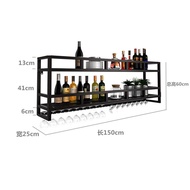 Wall-Mounted Iron Art Wine Rack Restaurant Bar Display Shelf Creative Hanging Bar Counter Wine Cabin