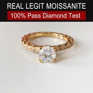 Elegant Flora Queen Real Moissanite s925 Sterling Silver 1ct 2ct Rose Gold Moissanite Ring with GRA