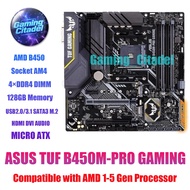 Used ASUS TUF B450M-PRO GAMING MATX DDR4 Motherboard Compatible with AMD 1-5 Gen Processors Tested
