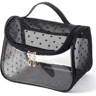 Clear Cosmetic Bags with Zipper, PVC Water-Resistant Clear Makeup Pouch Large Capacity Travel Toilet