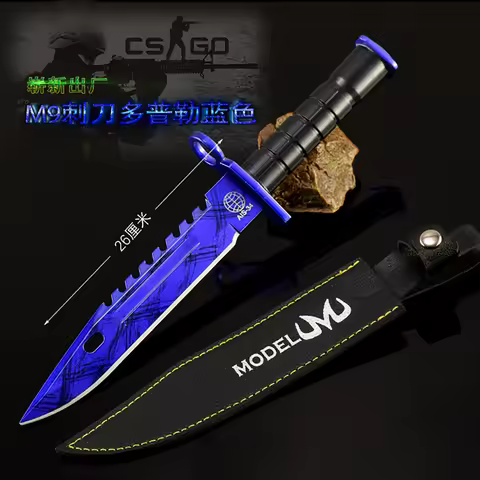 CSGO Brand New Sapphire Doppler M9 Game Peripheral 26cm Cool Metal Weapon Sword Accessorie Ornament 