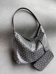 GOYARD 2023กระเป๋าสะพายไหล่ Hobo หนังแท้สำหรับผู้หญิงกระเป๋าทรงสี่เหลี่ยมมีหูหิ้วสะพายไหล่ Tali Bahu หนังวัวกระเป๋าพาดไหล่ซิปความจุมาก