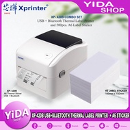 YiDA SHOP Xprinter XP-420B Airway Bill Printer with A6 Sticker paper included (USB+BLUETOOTH)