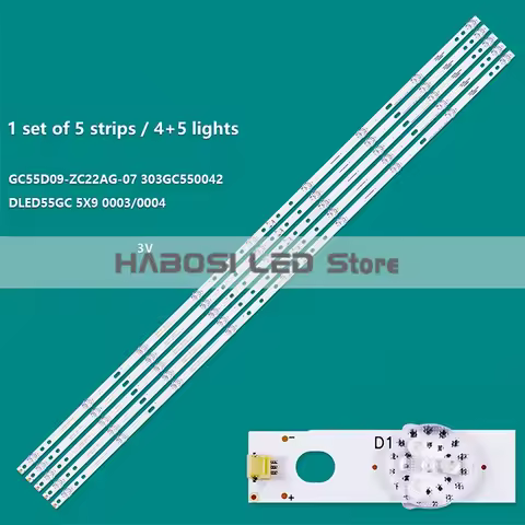 5Bars DLED55GC 5X9 0003 0004 303GC550042 GC55D09 ZC22AG 07 9S1P 55PUF6281 T3 55PUF6261 T3 LE55U7176