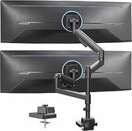 VIVO Dual Ultrawide Monitor Arms with Pole, 57 inch Screens up to 59.4 lbs, Desk Mount TV and Monito