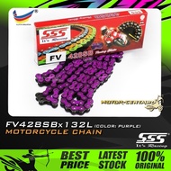 RANTAI MOTOSIKAL SSS CHAIN FV 428SB X 132L PURPLE/VIOLET PLATED (OUTER LAYERS ONLY)