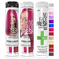 No Fade Fresh Raspberry Rush Hair Color Depositing Shampoo + Conditioner + BondHeal Bond Rebuilder B
