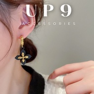 UP9 LV 4-Leaf Drop Earrings Personality Women's Earrings Black Silver Gold KT564