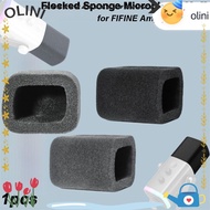 OLINI 1pcs Mic Windscreen Cover, Flocked Sponge Foam Windproof Microphone Muff, Professional Replace