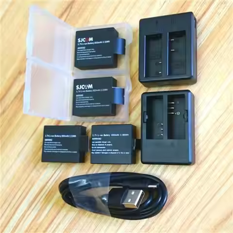 SJCAM Original Battery Case 1350/1050mAh Dual Charger For SJCAM SJ4000 Air Sj5000 H9R H6S H8 Action 