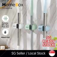 【Homebox】 ECOCO Side & Front Slot Bathroom Mop Holder Broom Holder Hanger Clip Bathroom Holder