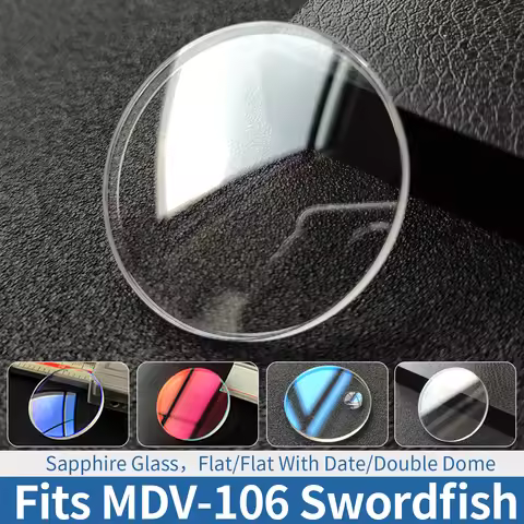 Sapphire Crystal For MDV-106 Swordfish Flat Double Dome Brand Duro Dolphin 200m Divers Watch Blue Re