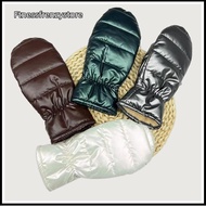 [FF] Women Winter Keep Warm Plus Full Fingers Mittens Gloves Waterproof Glossy Surface Outdoor Cycli