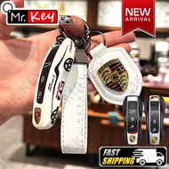 [Mr.Key]No.72 Racing Painting Modify Key Case For Porsche Cayenne Panamera 911 Macan Key Cover Fob