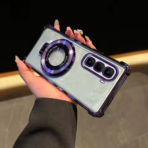 For Infinix Hot50ProPlus Case Luxury Plating Stand Shockproof Clear Case For lnfinix Smart 10 Plus 9