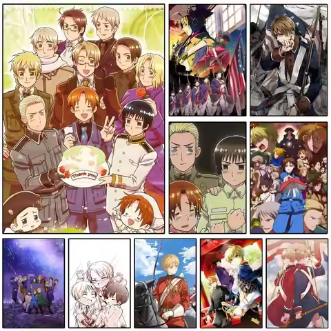 1pc Cartoon Anime H-Hetalia Axis Powers Manga Posters HD Print Vintage Wall Art Decor for Home Study
