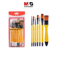 M&G Paint Brush Set 7 in 1 Includes Roung & Flat Nilon ABH978C0 SHESB