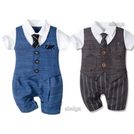 Baby Boy Clothes Cotton Handsome Romper Baby Boss Outfit Little Gentleman Suit Bodysuit with Tie New