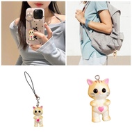 EAA* Lovely Cartoon Cat Charm Keychains Fashion Hanging Ornament Pendant Car Keyring Backpack Decora
