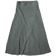 POLO RALPH LAUREN 羅紋美利奴羊毛半身裙，XS碼，灰色，針織，原價：¥49,500。 [二手][POLO RALPH LAUREN]