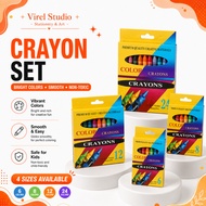 VS Crayon Set Krayon 6/8/12/24 Colors Art Drawing Supplies Oil Pastel Coloured Crayon Crayon Pastel