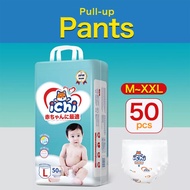 ICHI Pull-up Pants diapers all size 50-52pcs/pack bundle size Small,Medium,Large,XL,XXL