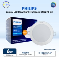 LED Downlight Pack of 4 DN027B G3 Philips D100 6W White 6500K