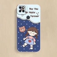 เคส Realme C25Y C21Y น่ารัก ๆ case การ์ตูนน่ารักสาวน้อยกับหมีน้อย