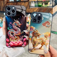 Dragon - Dragon 12 zodiac animal glass case with beautiful patterns for iPhone 17 16 15 14 13 12 11 