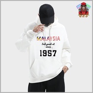Kaos Malaysia 1957 Print Casual Hoodie Fashion Hari Merdeka Satu Malaysia  I Love Malaysia Pullover 