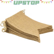 UPSTOPBO Burlap Pennant Banner, 4. Length 15 Pack Jute Hessian Flag Garland, Vintage Blank Canvas De