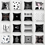 New black and white geometric portrait hug set home sofa office leaning on a sleeper Pillowcase with zip 45 × 45cm Square Pillowcase Peachskin Fabric Sofa CuShion Cover Pillow Cover Home Decors JR