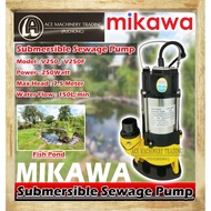 MIKAWA Submersible Pump Submersible Sewage Pump V250(Manual) / V250F(Auto) 250W 150L/min 7.5M Max He