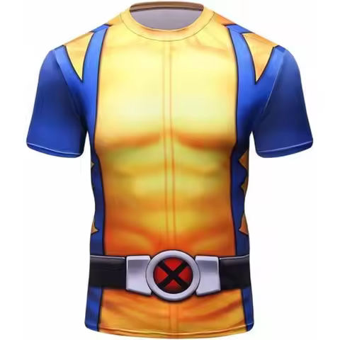 Sports Short Sleeves, 3D Printed Quick Drying Short Sleeves, "Marvel Universe" Character Print, Spor