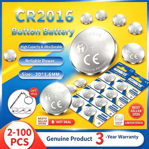 1-100pcs CR2016 3V Lithium Button Cell Battery CR2016 BR2016 DL2016 for Watch Remote Car Key Fob Toy