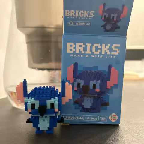 Disney 108 Style Stitch LinaBell Hello Kitty Building Blocks Princess Cartoon Figrues Bricks Childre