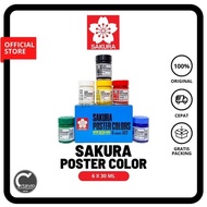 Sakura Poster Paint 30ml / Poster Paint Set / Sakura Poster Colors 6x30ml