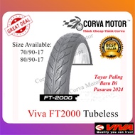 Corva Motor Tayar Motosikal Tubeless Motorcycle Viva Tubeless Ft2000 (70/90-17 80/90-17)
