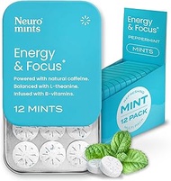 Neuro Mints Nootropic Energy Mints | Caffeine + L-theanine + B Vitamins | Sugar Free + Gluten free +