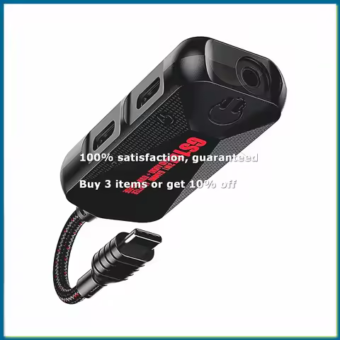 3 in 1 Game Phone Sound Card Hi-Res Sound Quality Type C to 3.5mm Headphone Jack PD QC 60W Fast Char