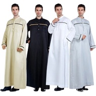 Eid Muslim Men Jubba Thobe Abaya Long Dress Islamic 2025 Ramadan Long Robe Saudi Musulman Wear Cafta