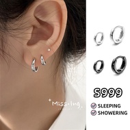 Miss.Ing · S999 Silver Hoop Earring · Hypoallergenic Sterling Silver Clip Earrings · EHB098