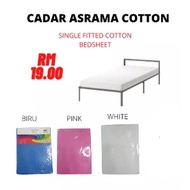Cadar Single Fitted Plain Cadar Katil Asrama Set 2 in 1 Single Fitted Bedsheet Cadar Tilam Single Ca