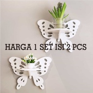 A Pair Of Butterfly Decorative Rack Shabby chic vintage Shelf (1 Set Of 2) A532 UNIX Attractive