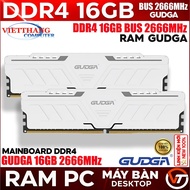 Gudga Computer Ram DDR4 16GB Bus 2666MHz White Heatsink For Main H110, H310, H410, H510 New Fullbox