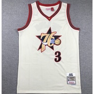 Philadelphia 76ers Men's NBA Jersey # 3 Allen Iverson, cream color