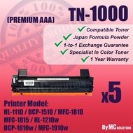 5 Units Compatible Laser Toner Cartridge TN1000 / TN-1000 For Brother HL-1110 / DCP-1510 / MFC-1810 