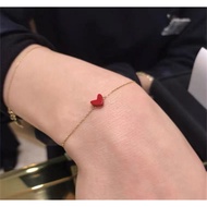 [Ready Stock+Full Set Packaging Box] AHKAH Red heart Series thiran heart Love heart Bracelet Birthda